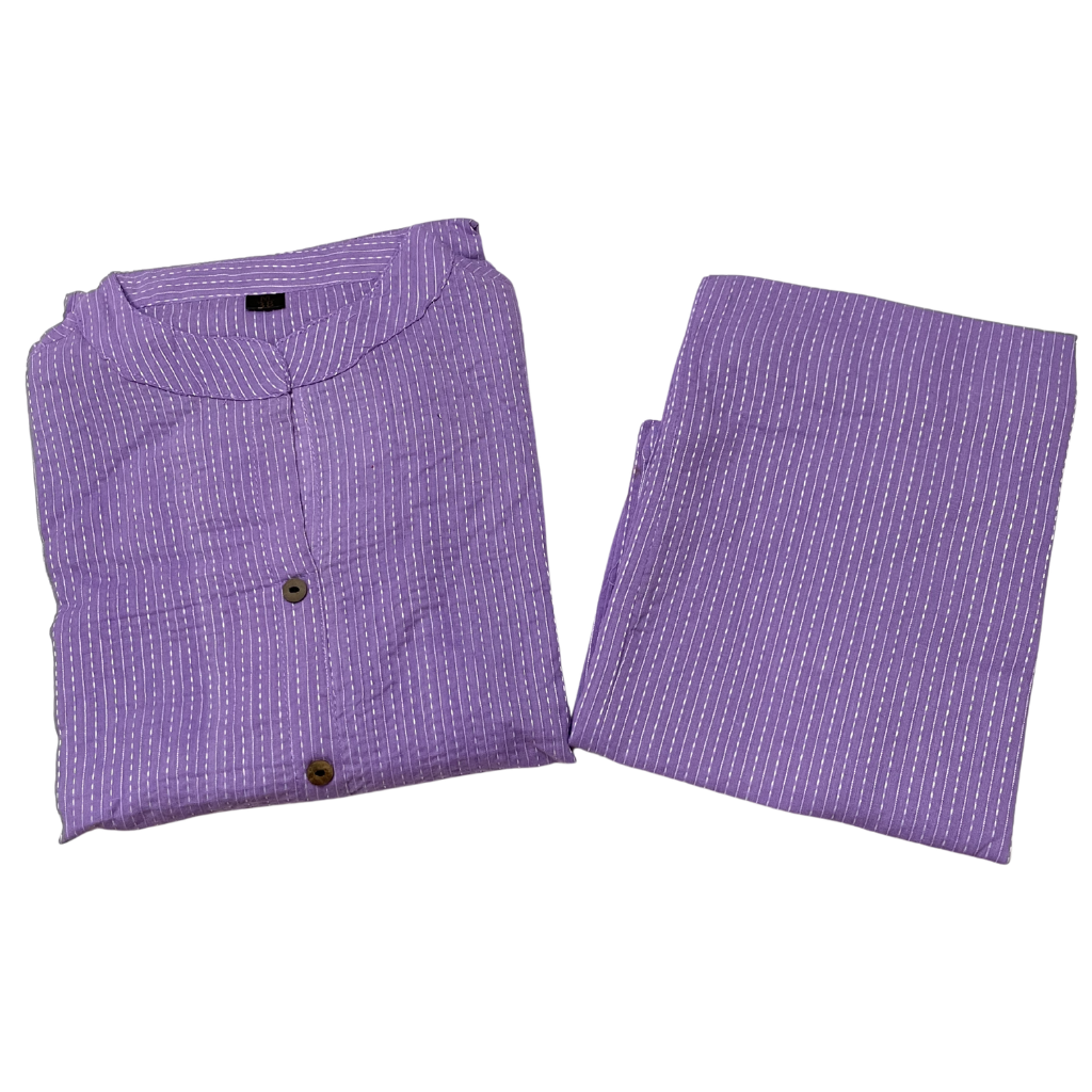 Purple khata Cotton 2 piece sets