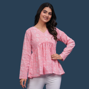 Pink peplum top