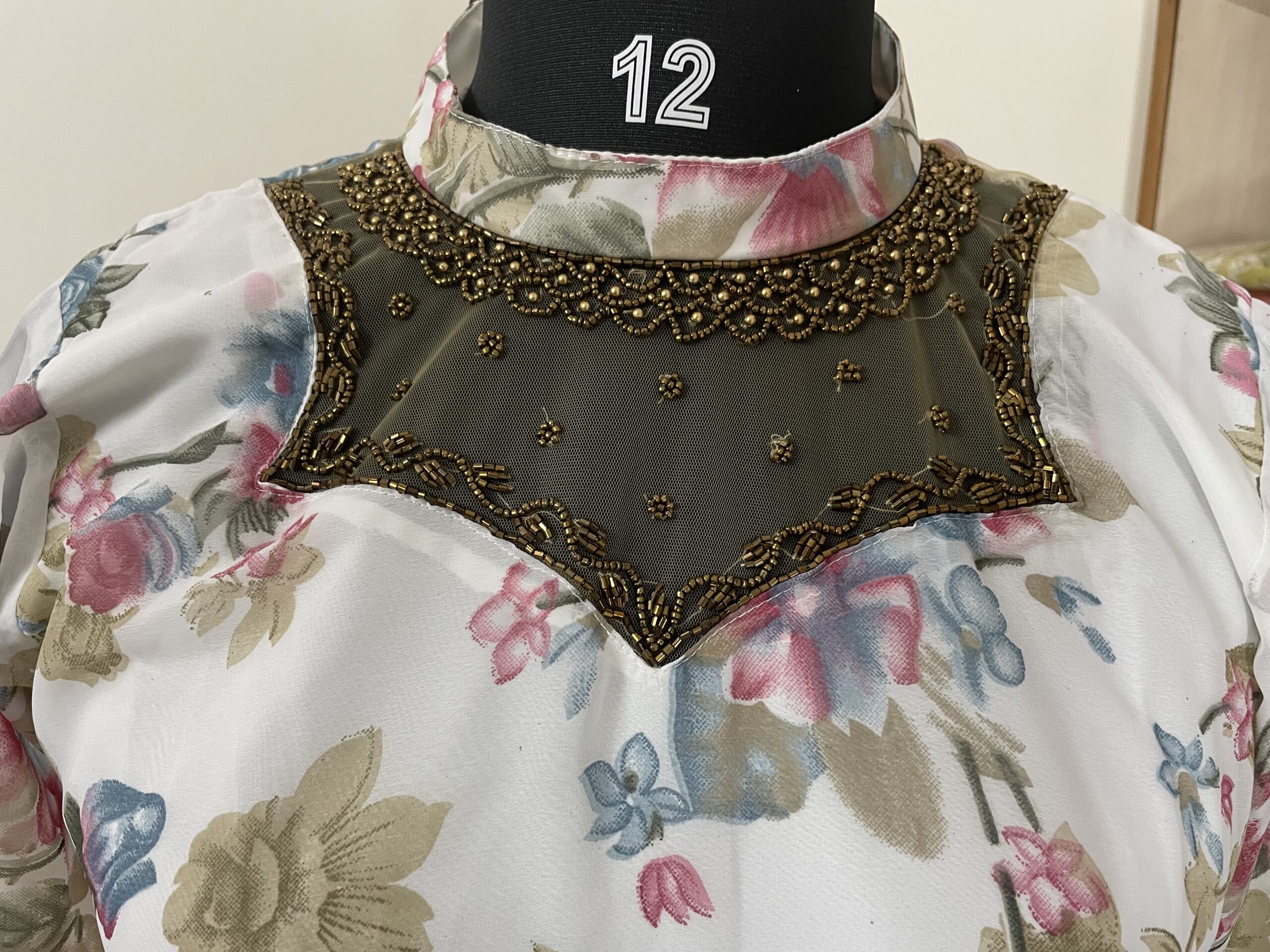 Jewelneck Georgette aline kurti - Image 4