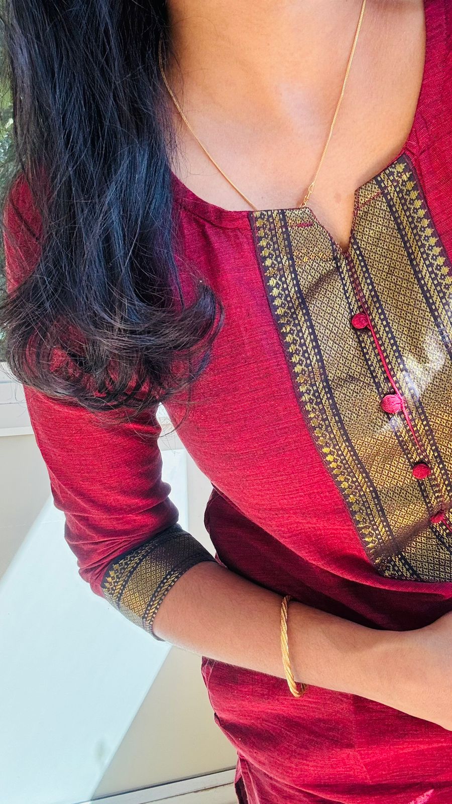 chetinad cotton side cut kurti - Image 5