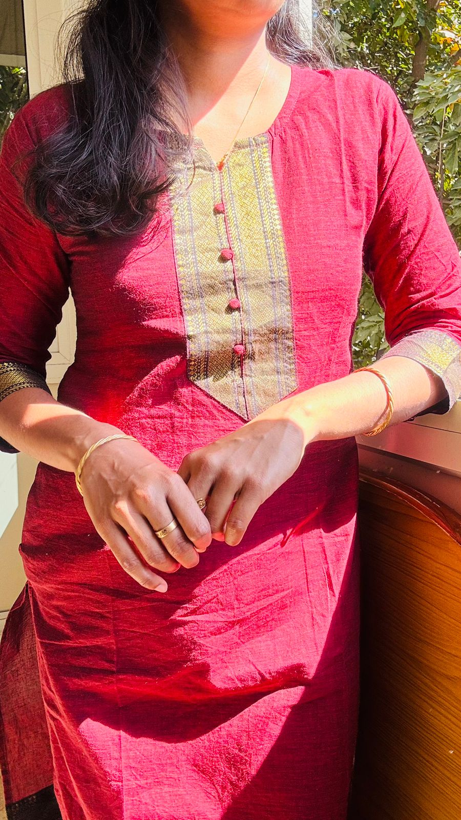 chetinad cotton side cut kurti - Image 3