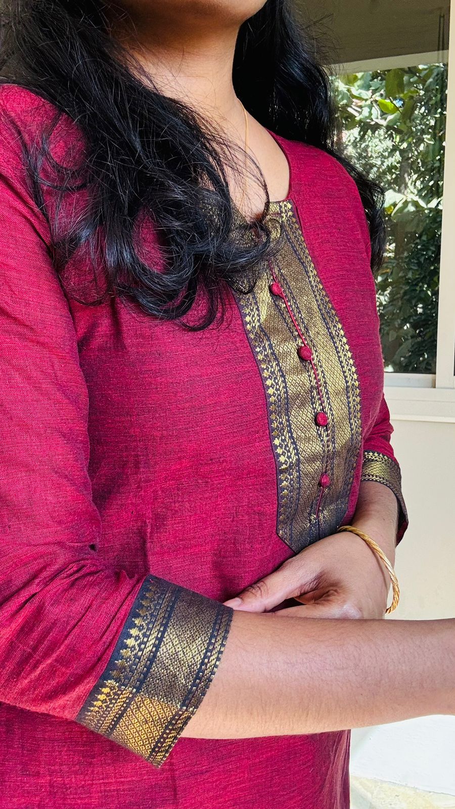 chetinad cotton side cut kurti - Image 2