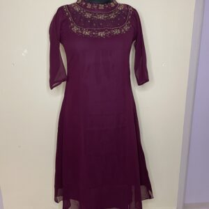 Jewelneck Aline Georgette Kurti
