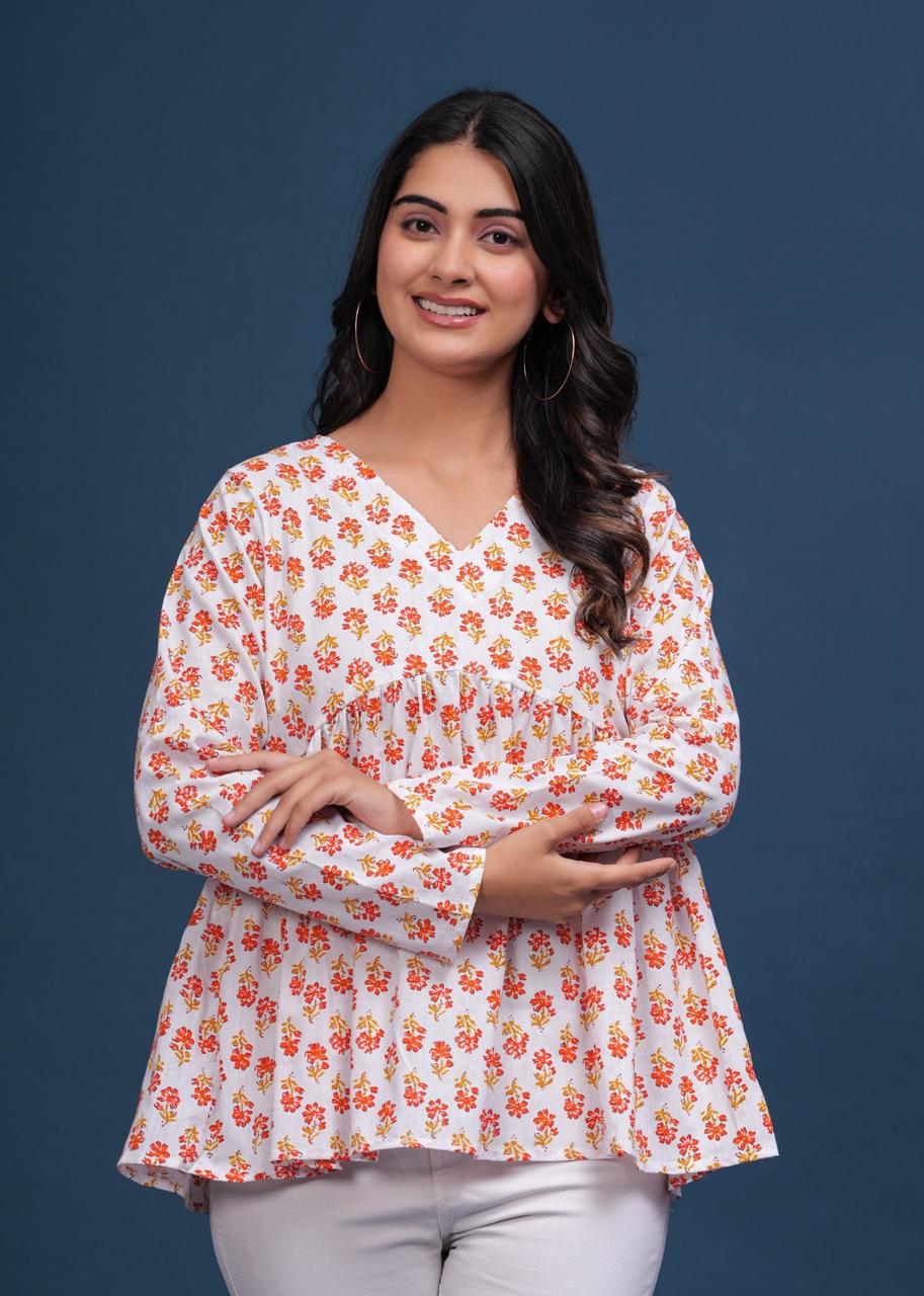 White with red peplum top - Image 2