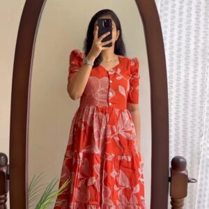 Pure Cotton Red Maxi