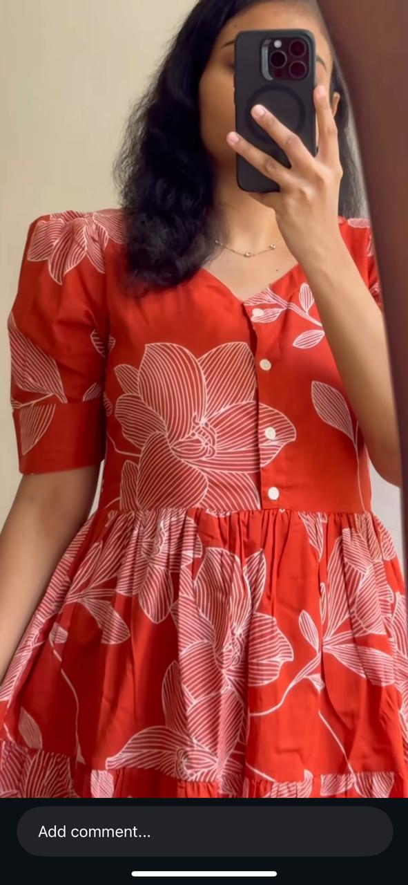 Pure Cotton Red Maxi - Image 2