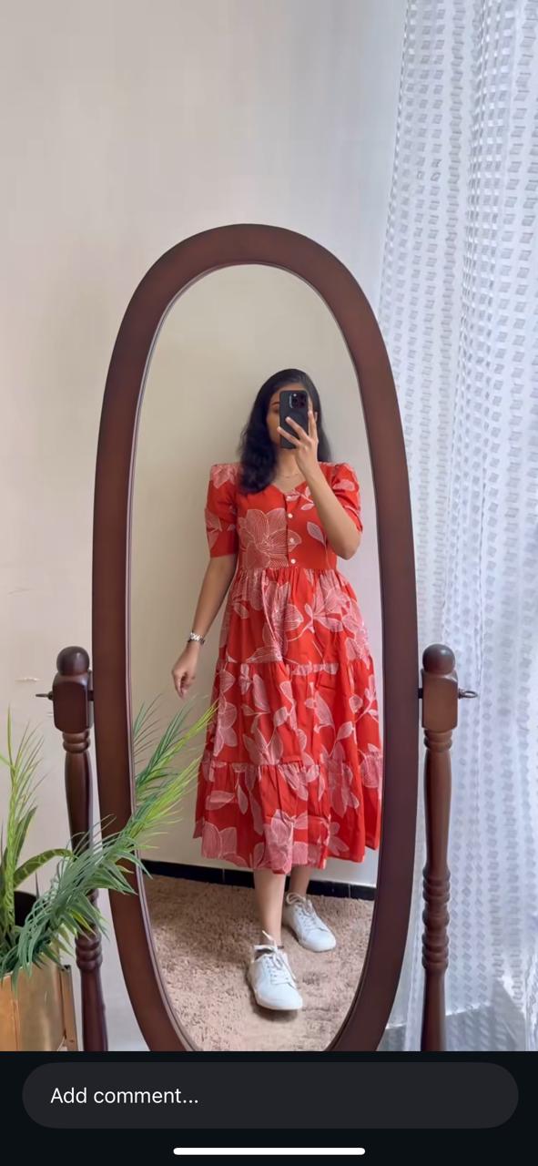 Pure Cotton Red Maxi - Image 3