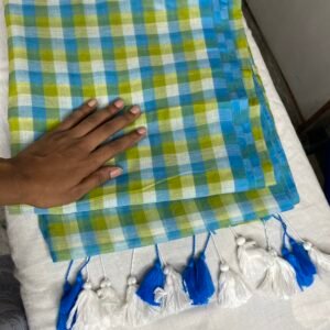 Mulmul cotton saree with tassels